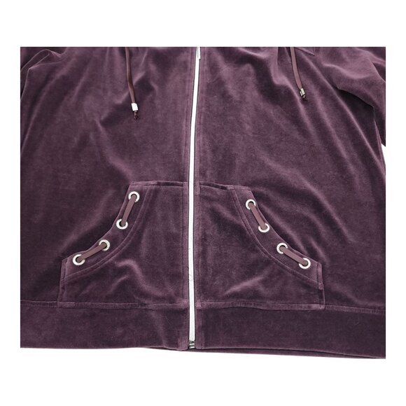 Chicos Zenergy Womens Purple Velvet Zip-Up Jacket Size 3 - Picture 5 of 8